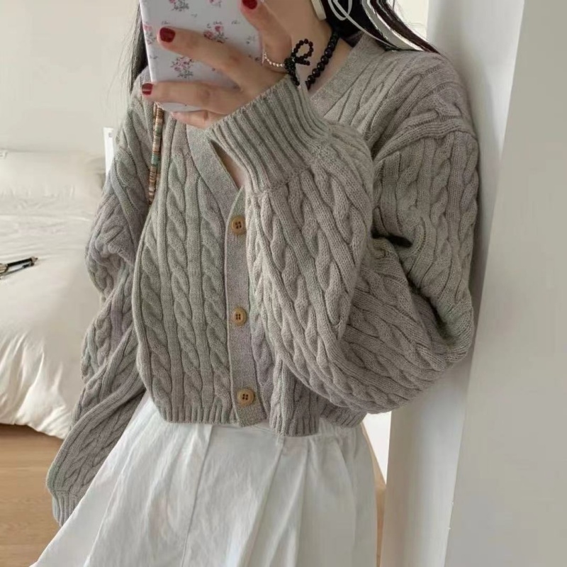 麻花毛衣外套